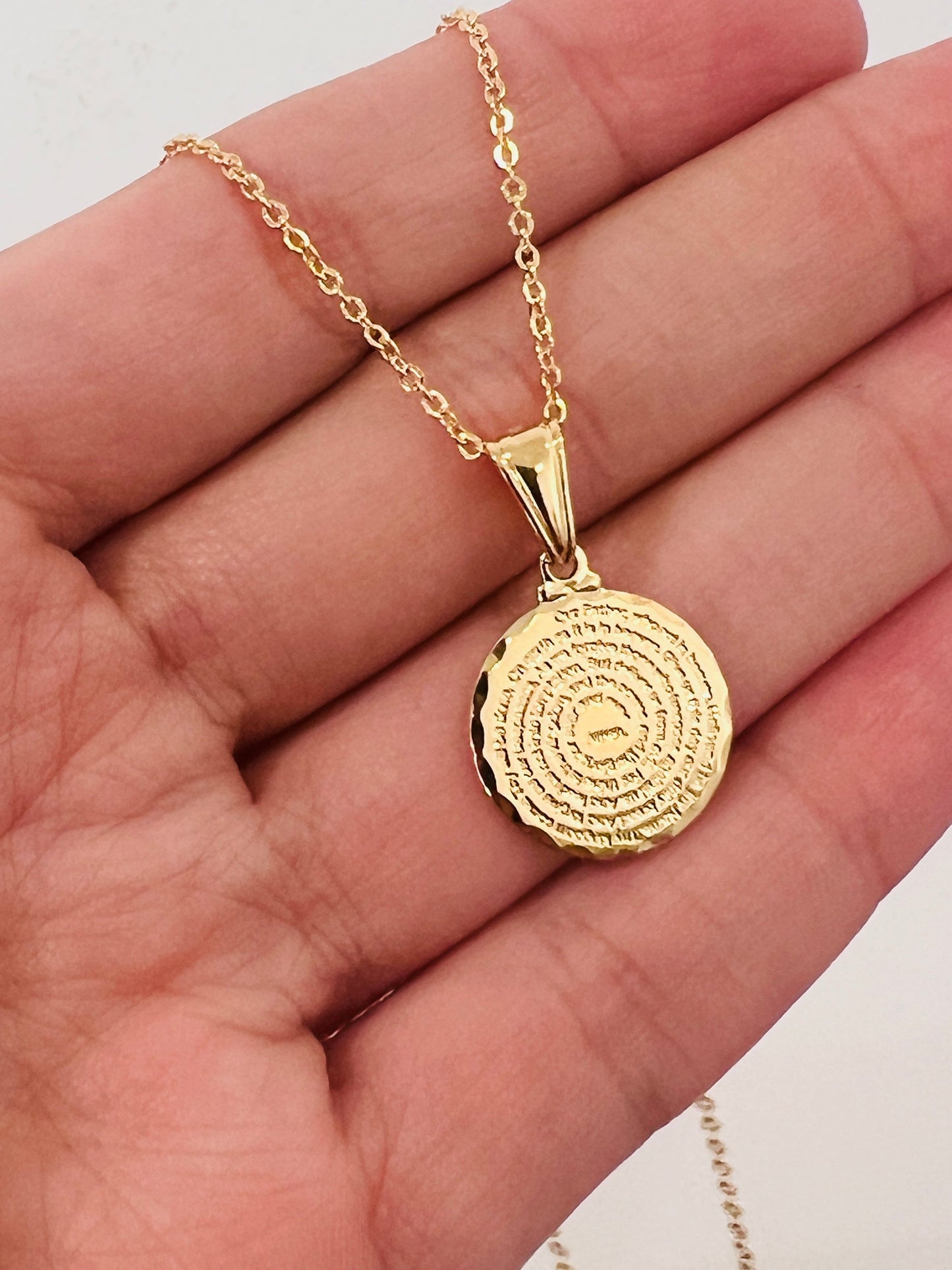 Gold Filled Our Father Prayer Necklace | Religious Pendant by HAUS OF MONOGRAM - Necklaces, CURB / 16", HOM-1-1766-16/1-2212