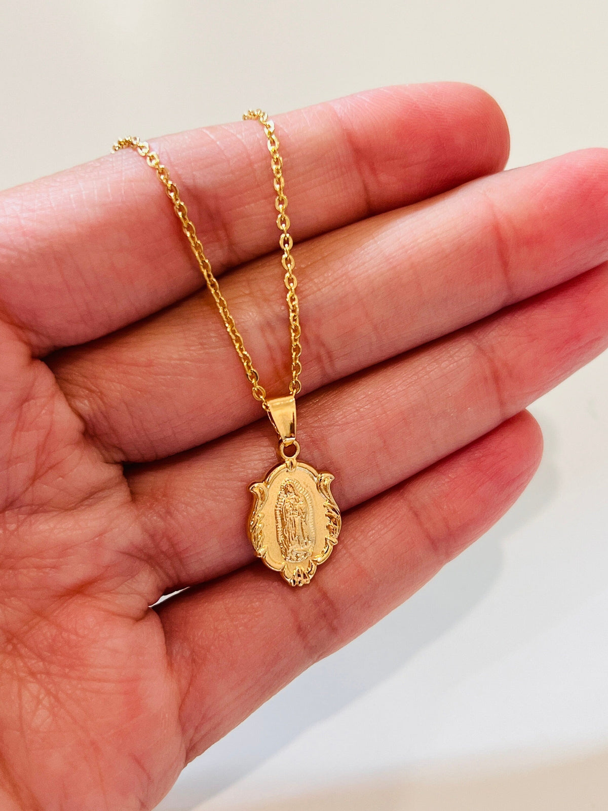 18KT Gold Filled Necklaces, Gold Filled Our Lady of Guadalupe Necklace | Elegant Faith-Inspired Jewelry by HAUS OF MONOGRAM