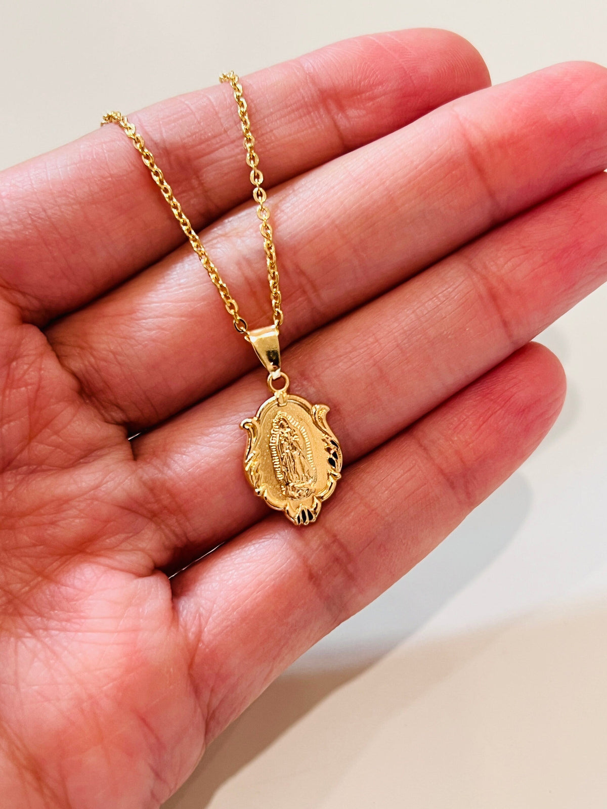 18KT Gold Filled Necklaces, Gold Filled Our Lady of Guadalupe Necklace | Elegant Faith-Inspired Jewelry by HAUS OF MONOGRAM