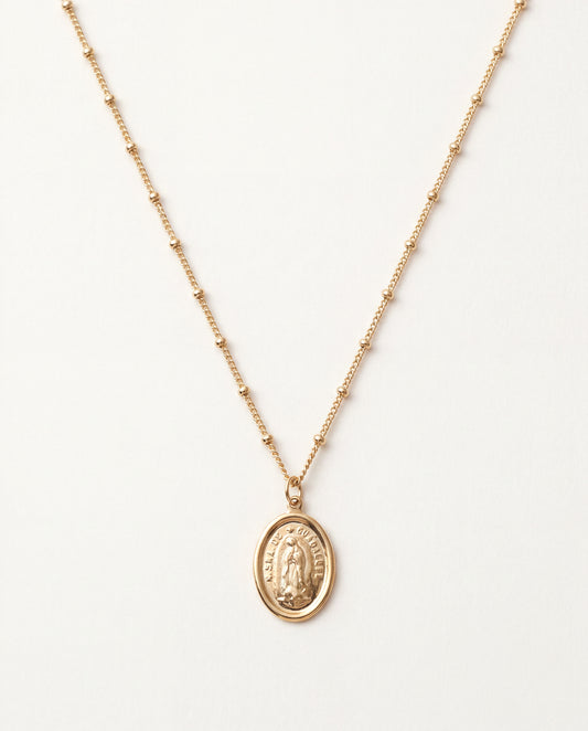 18KT Gold Filled Necklaces, Gold Filled Our Lady of Guadalupe Necklace | Faith & Elegance by HAUS OF MONOGRAM