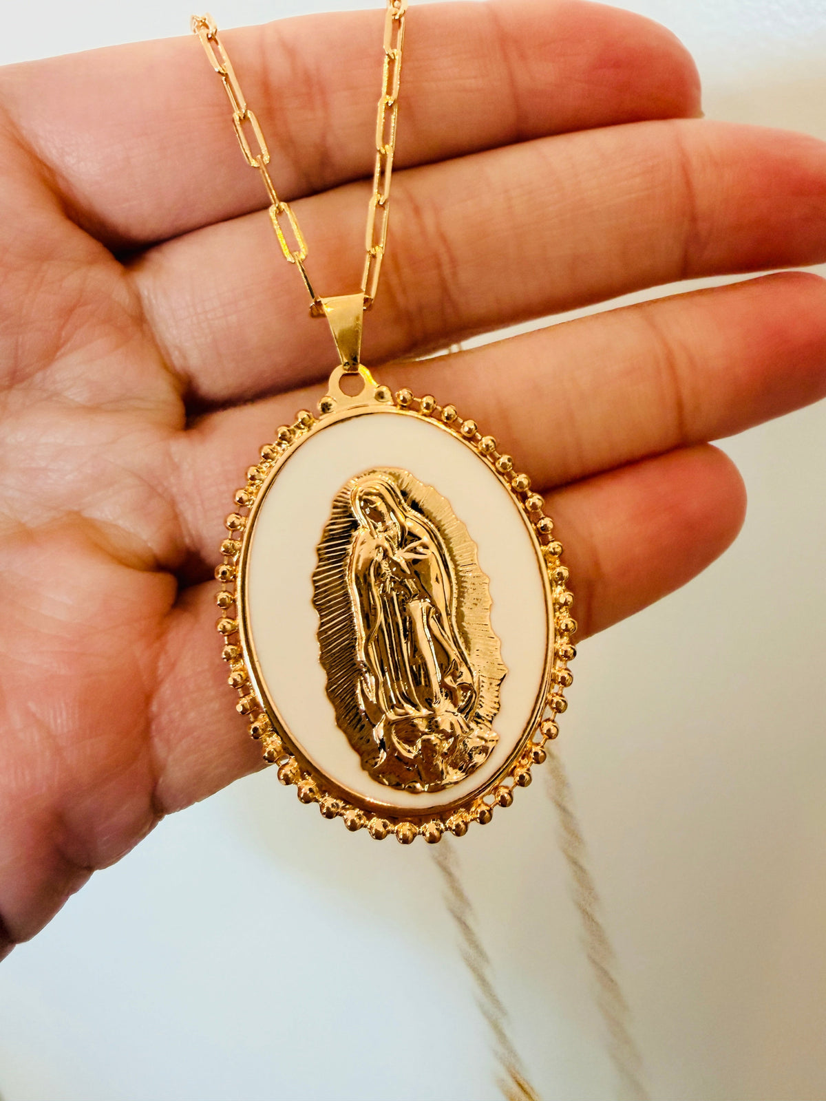 18KT Gold Filled Necklaces, Gold Filled Our Lady of Guadalupe Necklace | Symbol of Faith and Grace by HAUS OF MONOGRAM