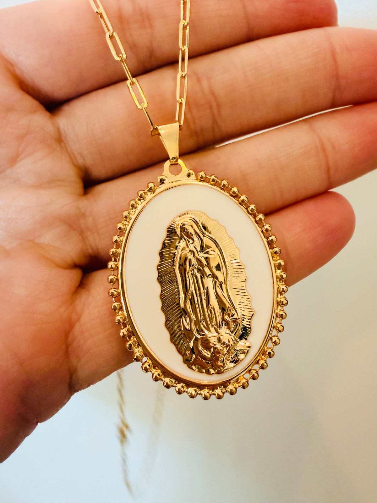 18KT Gold Filled Necklaces, Gold Filled Our Lady of Guadalupe Necklace | Symbol of Faith and Grace by HAUS OF MONOGRAM