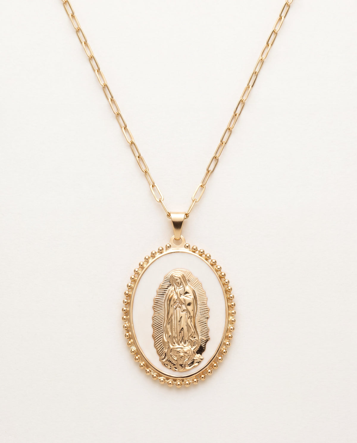 18KT Gold Filled Necklaces, Gold Filled Our Lady of Guadalupe Necklace | Symbol of Faith and Grace by HAUS OF MONOGRAM