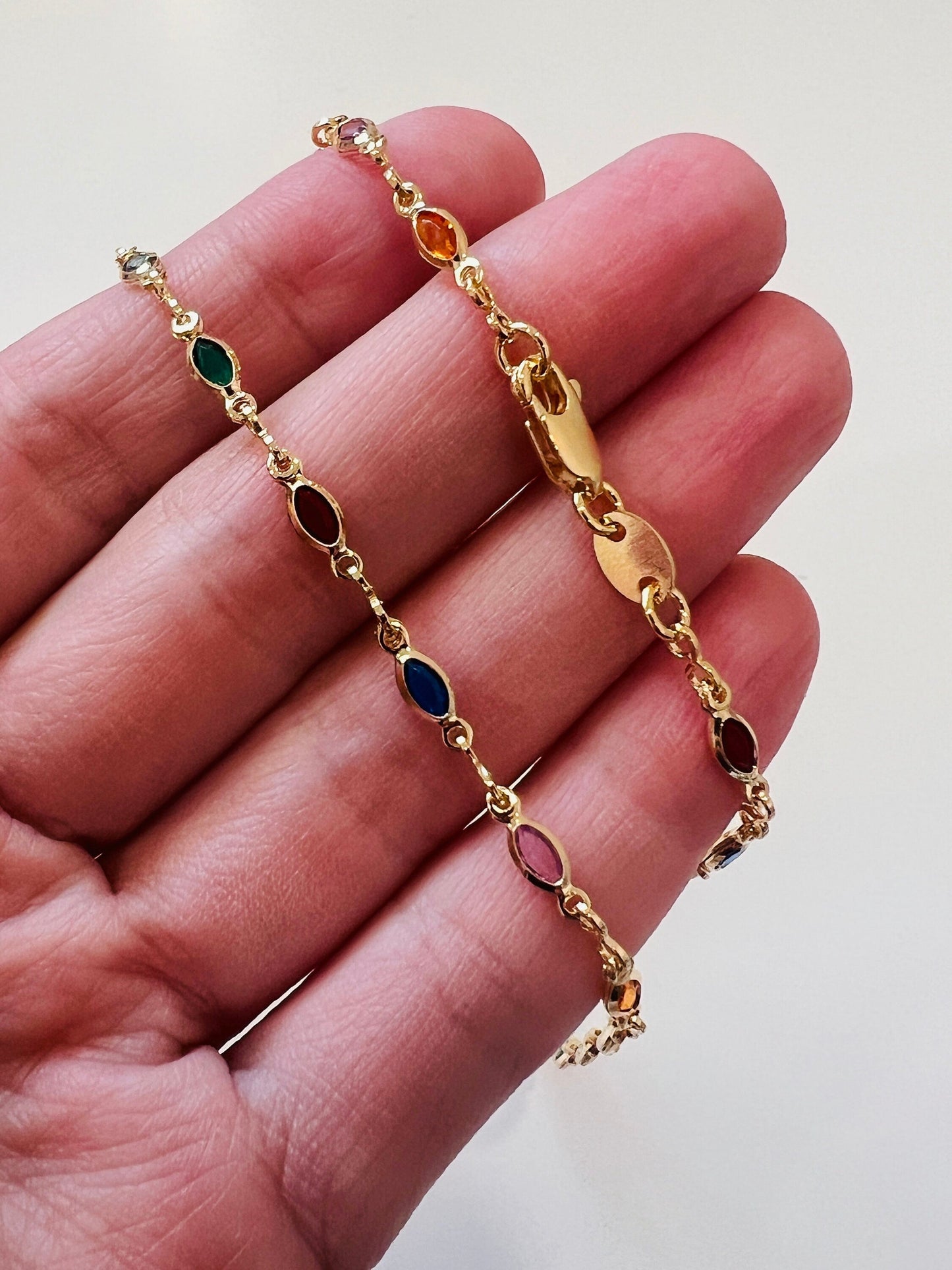 18KT Gold Filled Necklaces, Gold Filled Oval Gemstone Necklace | Dainty Necklace by HAUS OF MONOGRAM