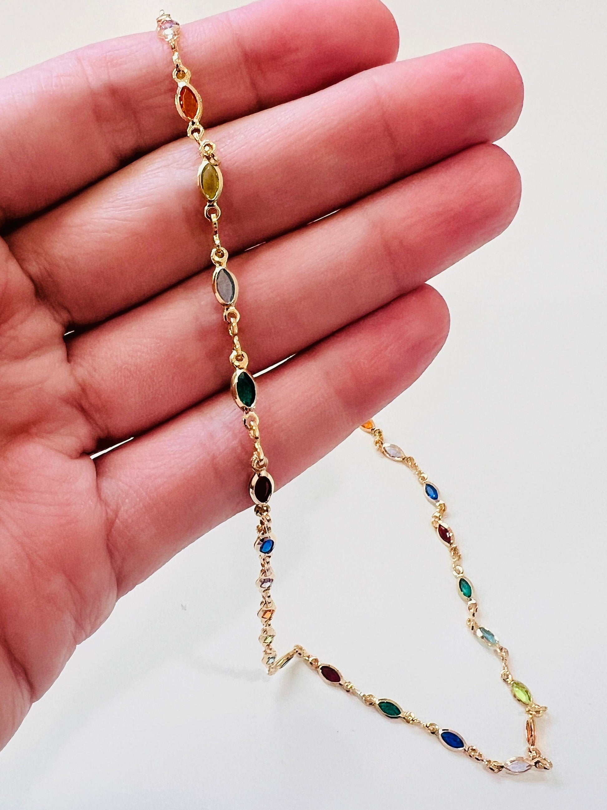 18KT Gold Filled Necklaces, Gold Filled Oval Gemstone Necklace | Dainty Necklace by HAUS OF MONOGRAM