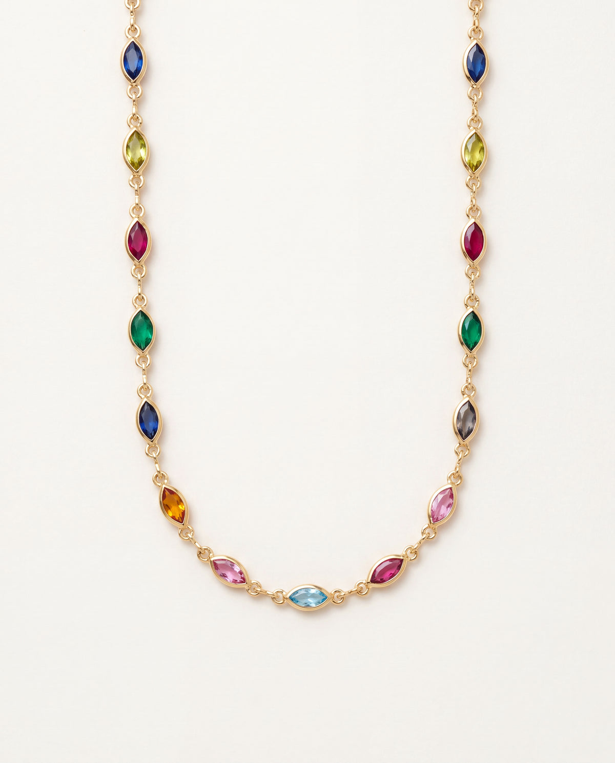 18KT Gold Filled Necklaces, Gold Filled Oval Gemstone Necklace | Dainty Necklace by HAUS OF MONOGRAM