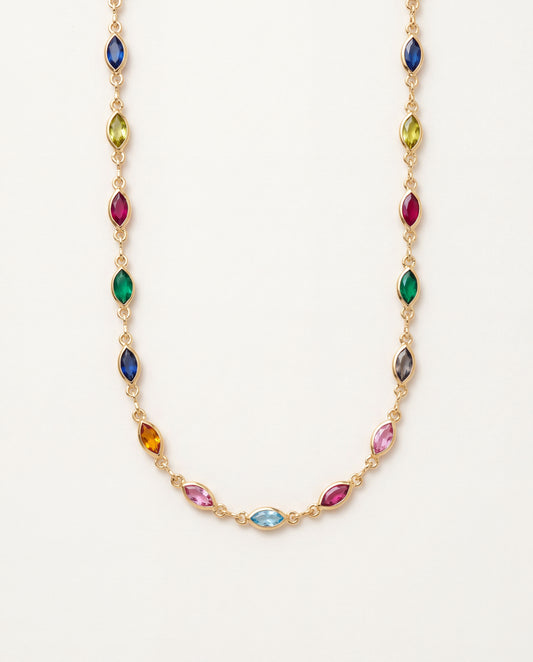 18KT Gold Filled Necklaces, Gold Filled Oval Gemstone Necklace | Dainty Necklace by HAUS OF MONOGRAM