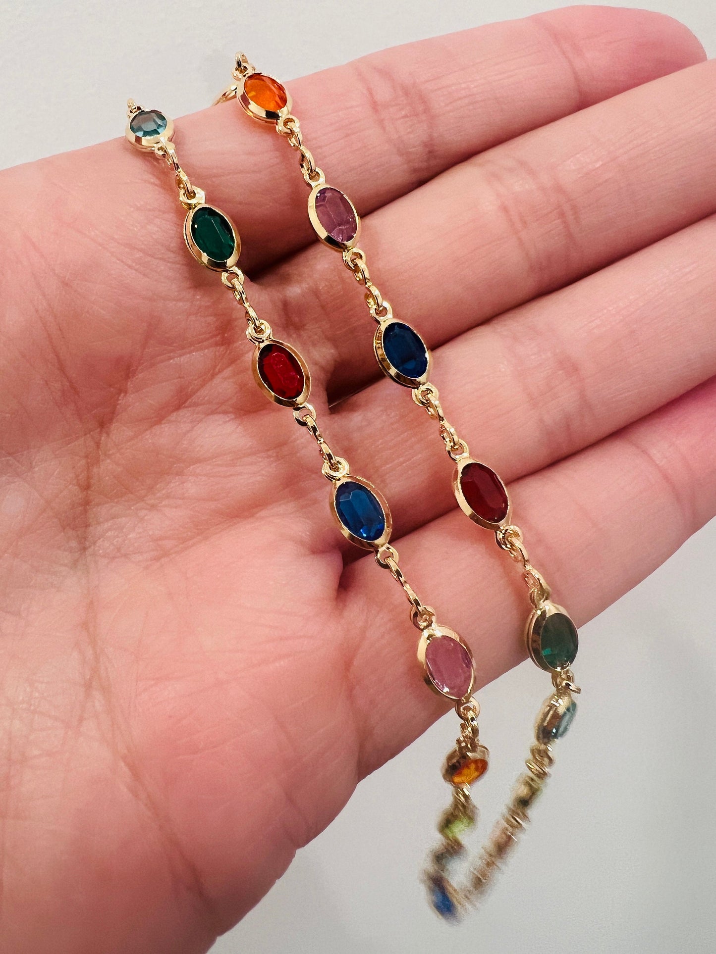 18KT Gold Filled Necklaces, Gold Filled Oval Gemstone Necklace | Elegant Statement Chain with 18kt Shine by HAUS OF MONOGRAM