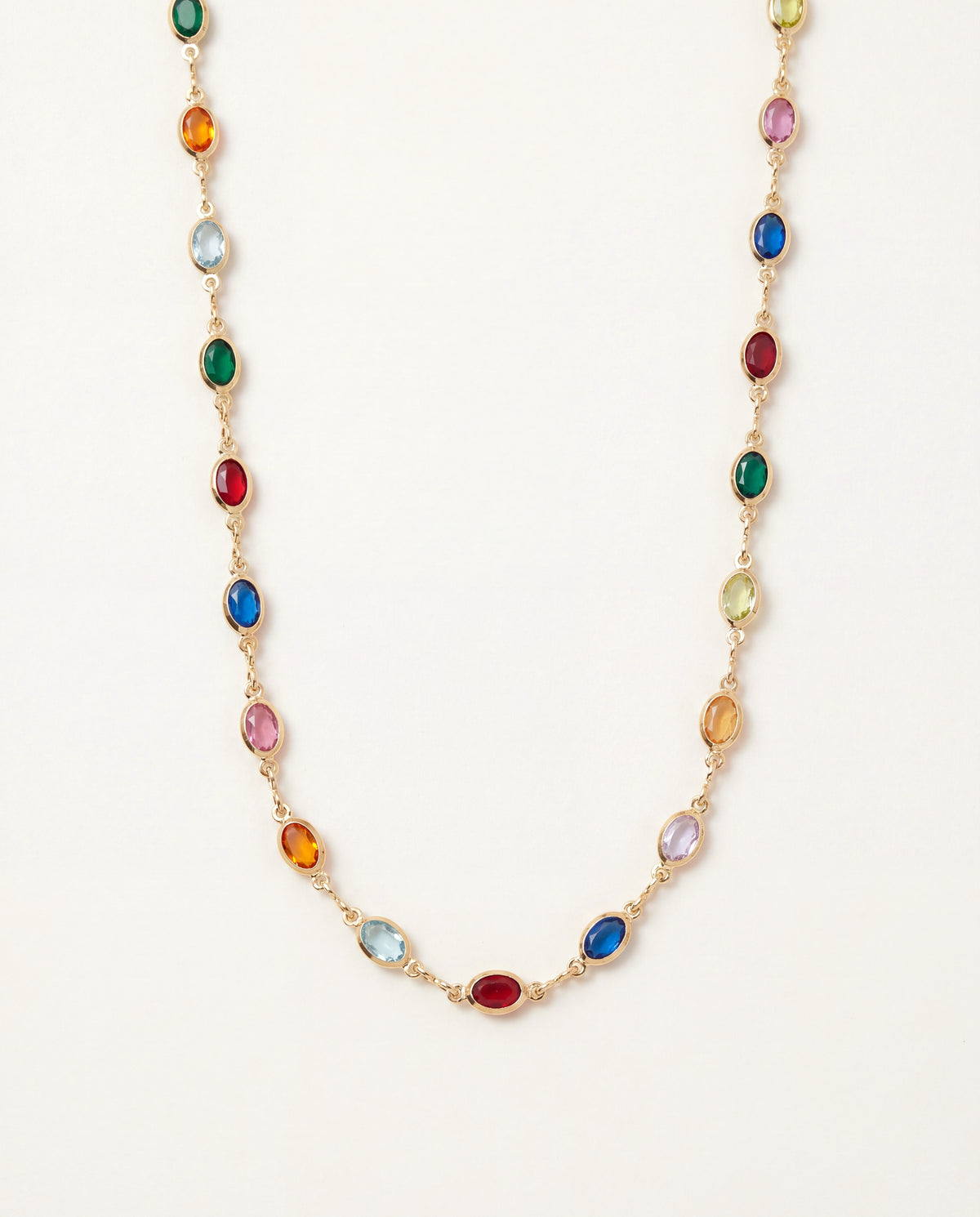 18KT Gold Filled Necklaces, Gold Filled Oval Gemstone Necklace | Elegant Statement Chain with 18kt Shine by HAUS OF MONOGRAM