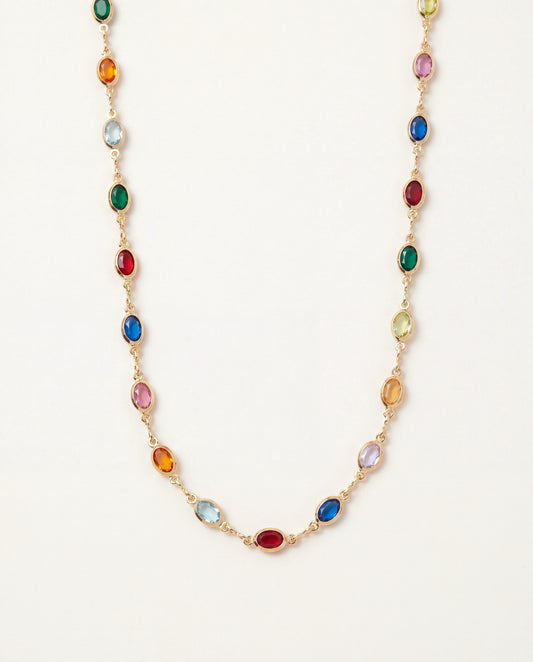 18KT Gold Filled Necklaces, Gold Filled Oval Gemstone Necklace | Elegant Statement Chain with 18kt Shine by HAUS OF MONOGRAM