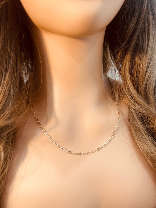 18KT Gold Filled Necklaces, Gold Filled Oval Paperclip Necklace | 2mm | 16–30 Inch by HAUS OF MONOGRAM