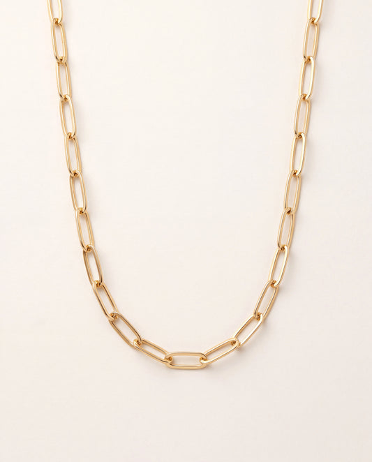 18KT Gold Filled Necklaces, Gold Filled Oval Paperclip Necklace | 6mm Links 14–18 by HAUS OF MONOGRAM