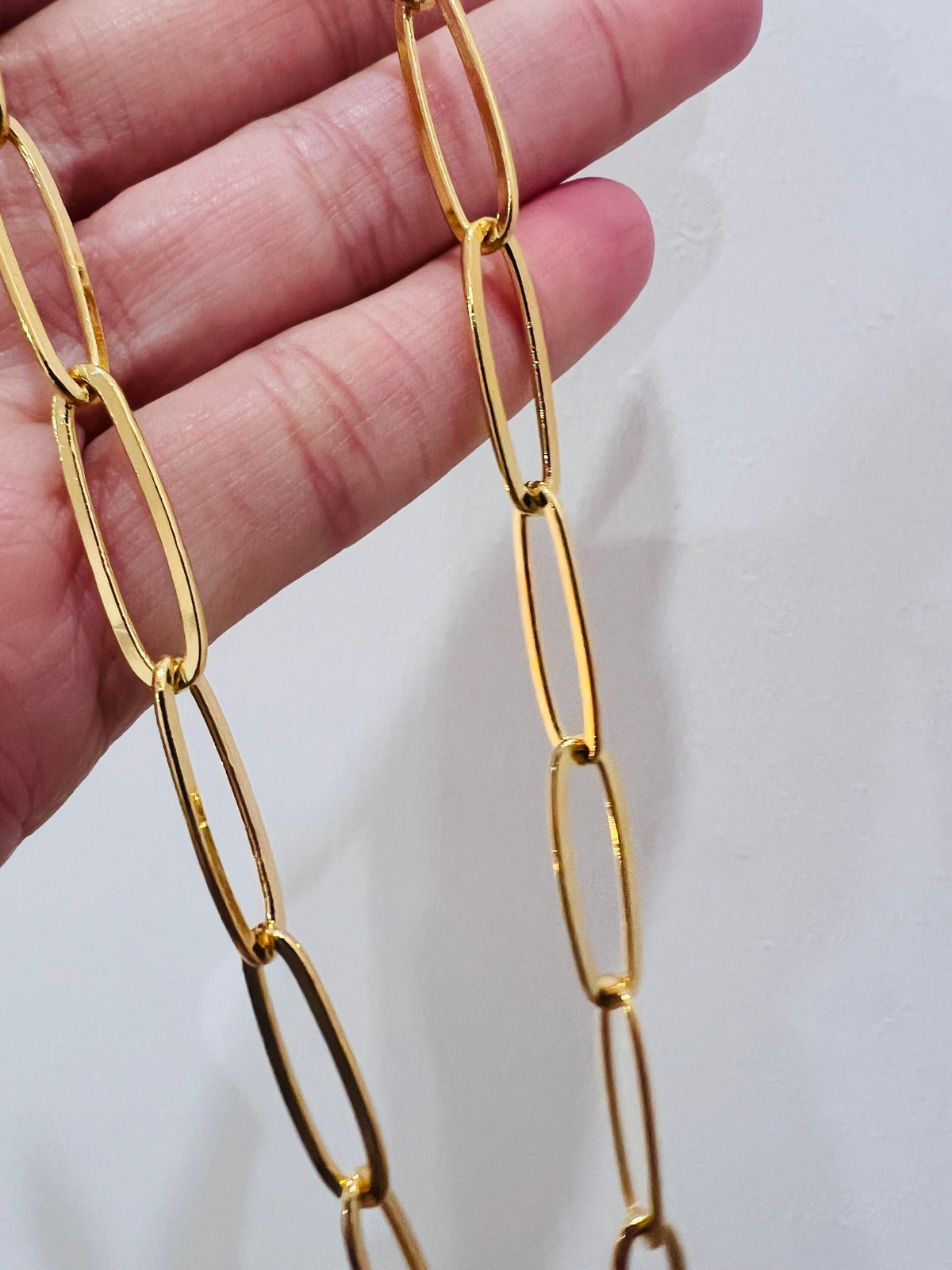 18KT Gold Filled Necklaces, Gold Filled Oval Paperclip Necklace | 6mm Links 14–18 by HAUS OF MONOGRAM