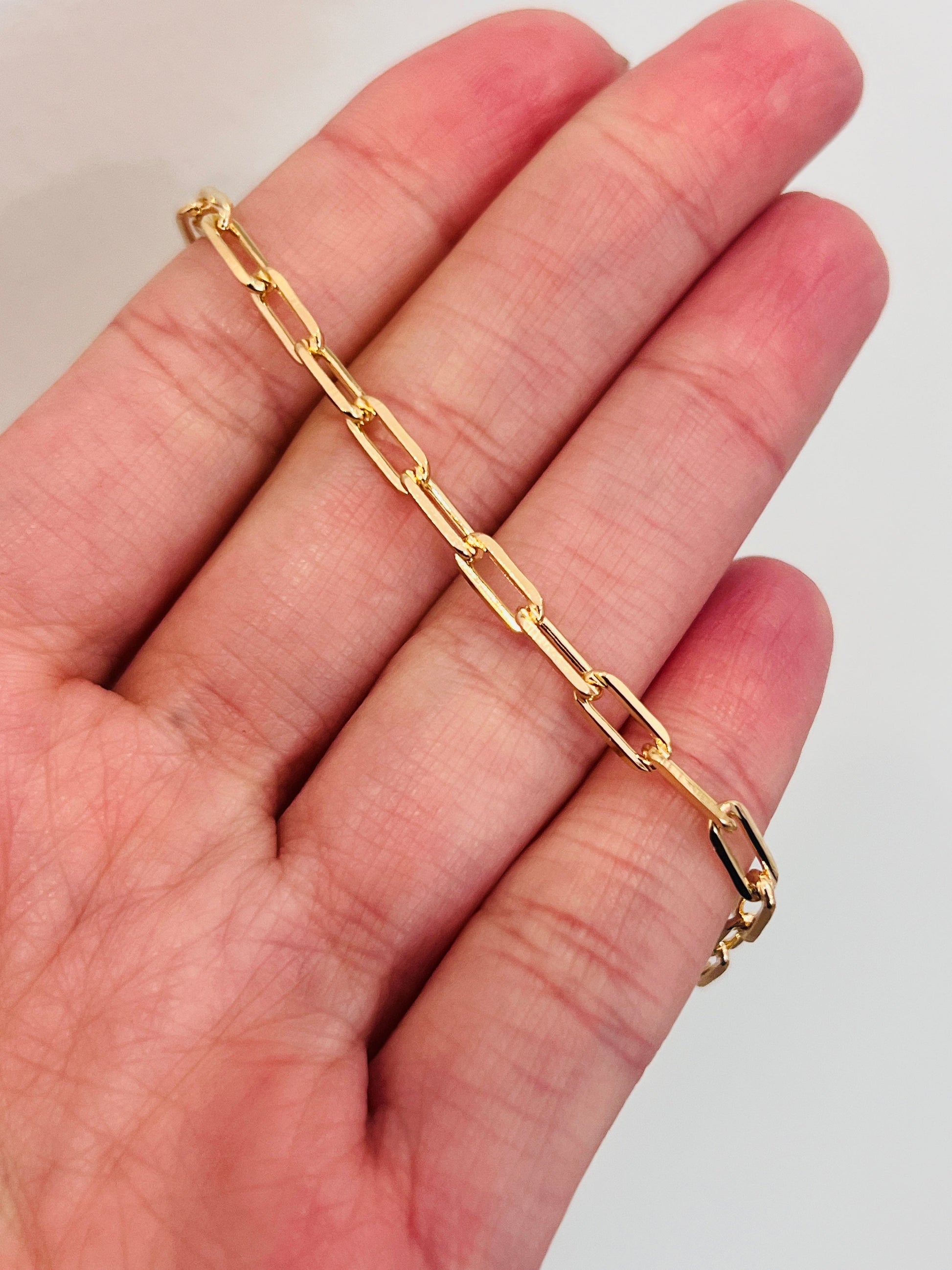 18KT Gold Filled Bracelets, Gold Filled Paperclip Bracelet | 3mm Link | Waterproof Chain by HAUS OF MONOGRAM