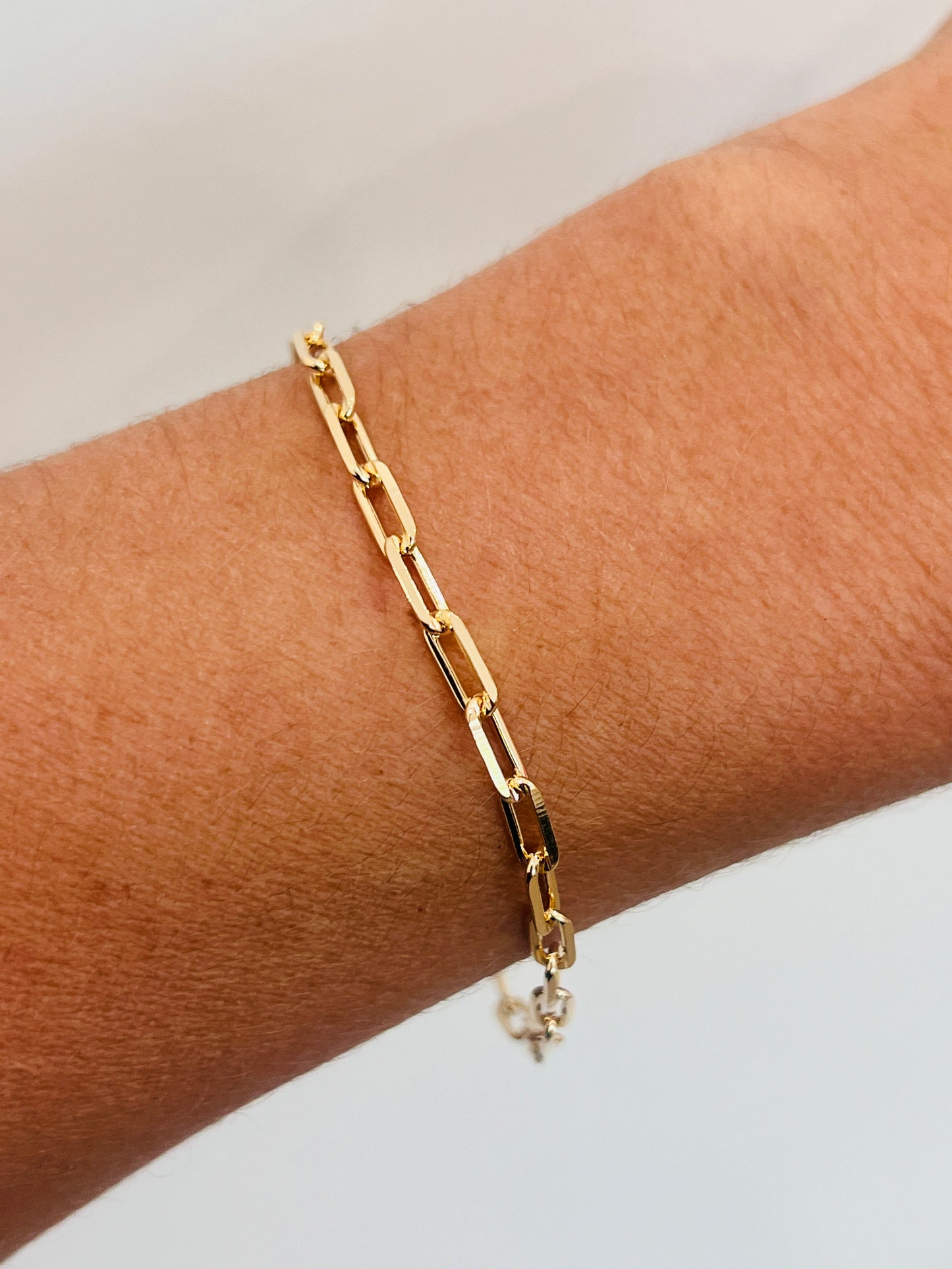 18KT Gold Filled Bracelets, Gold Filled Paperclip Bracelet | 3mm Link | Waterproof Chain by HAUS OF MONOGRAM
