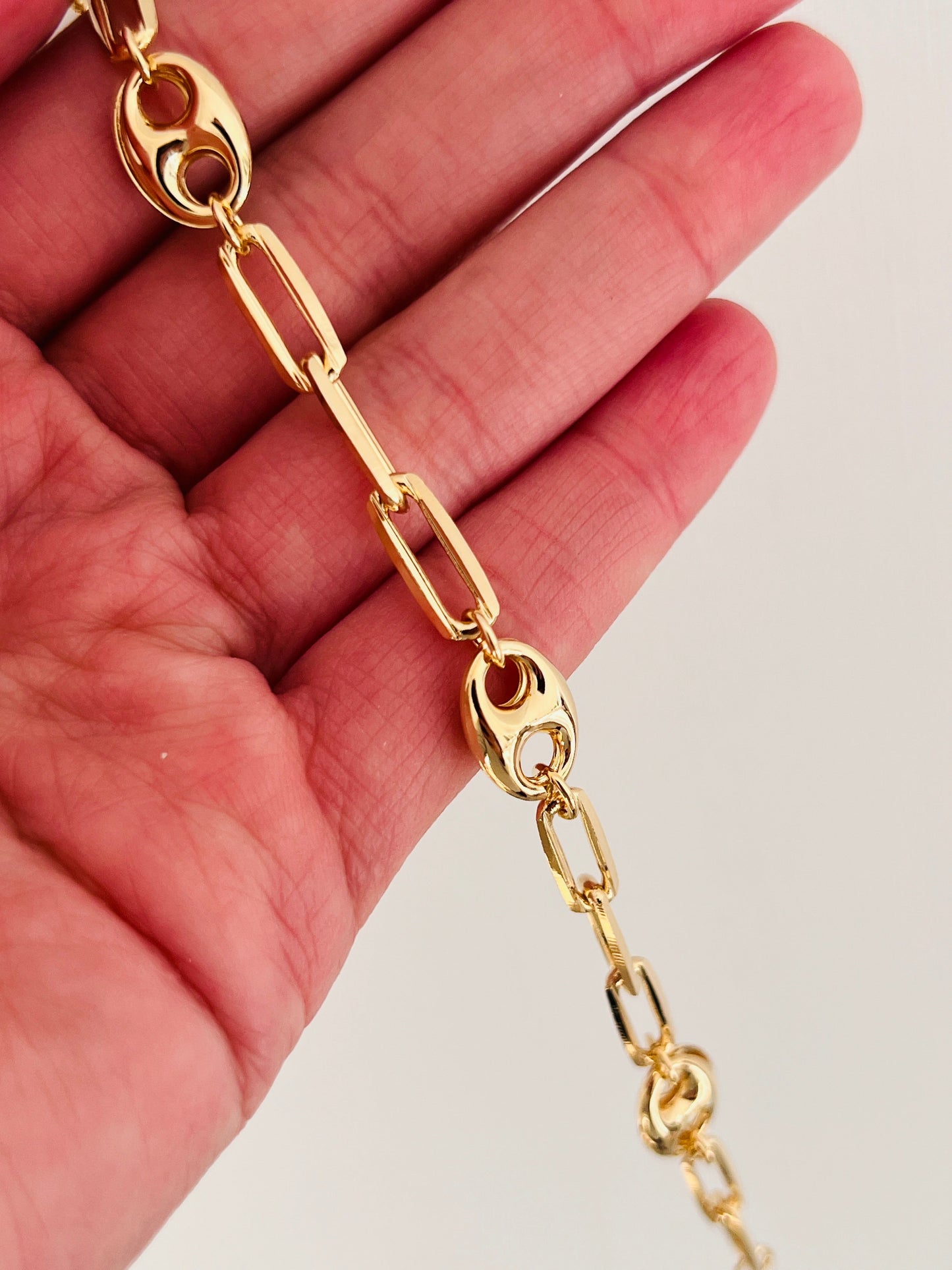 18KT Gold Filled Bracelets, Gold Filled Paperclip Bracelet | 4mm Link Statement Style by HAUS OF MONOGRAM