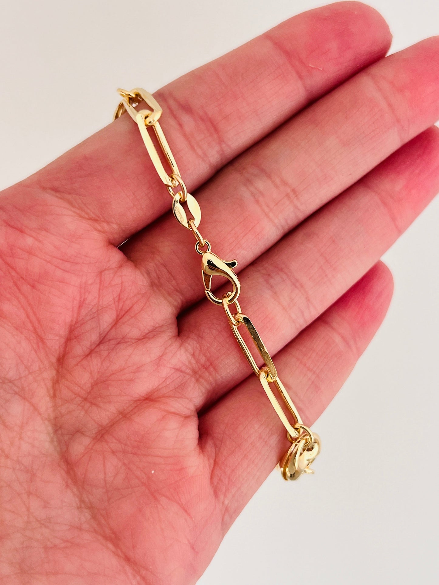 18KT Gold Filled Bracelets, Gold Filled Paperclip Bracelet | 4mm Link Statement Style by HAUS OF MONOGRAM