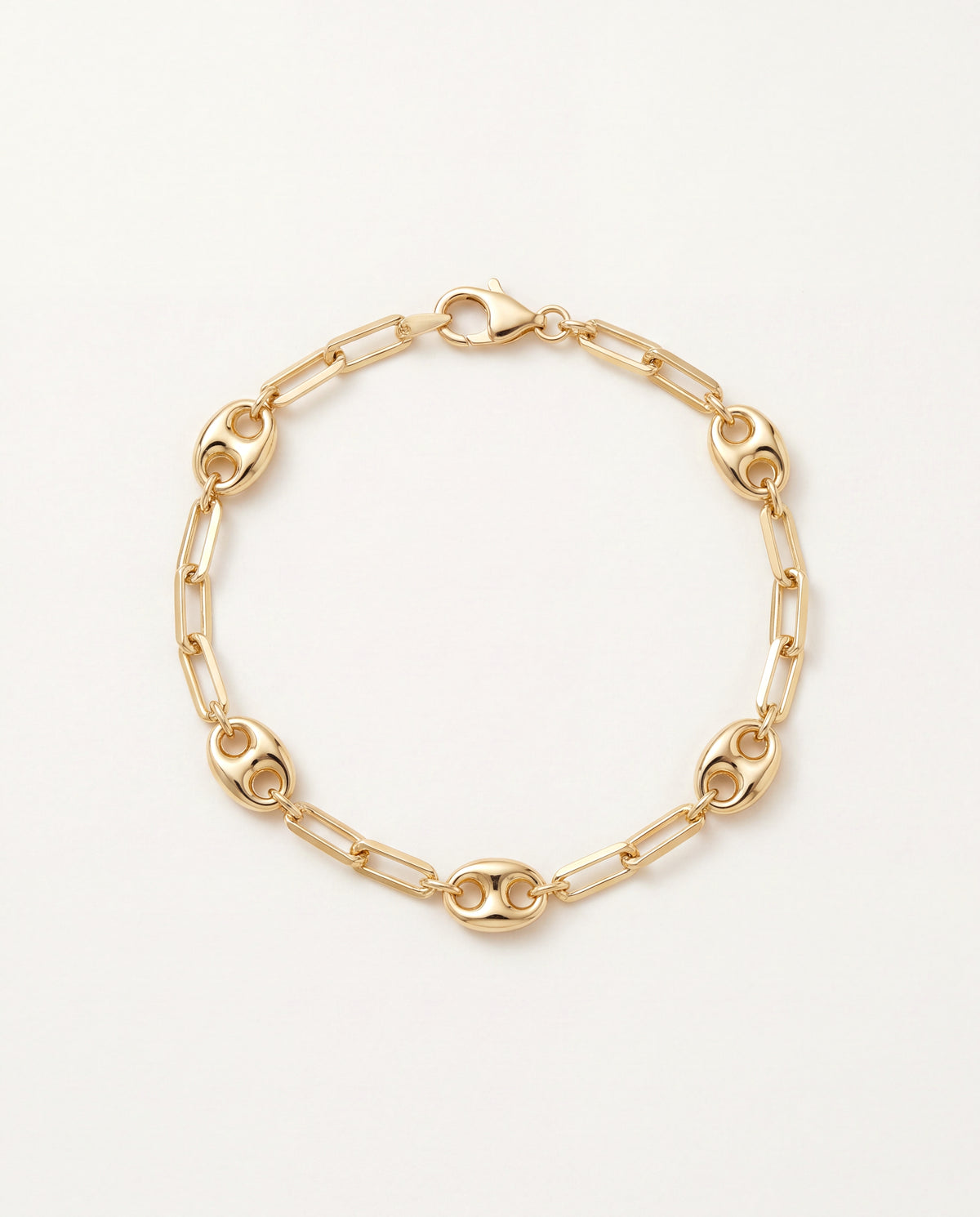 18KT Gold Filled Bracelets, Gold Filled Paperclip Bracelet | 4mm Link Statement Style by HAUS OF MONOGRAM