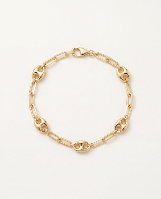 18KT Gold Filled Bracelets, Gold Filled Paperclip Bracelet | 4mm Link Statement Style by HAUS OF MONOGRAM