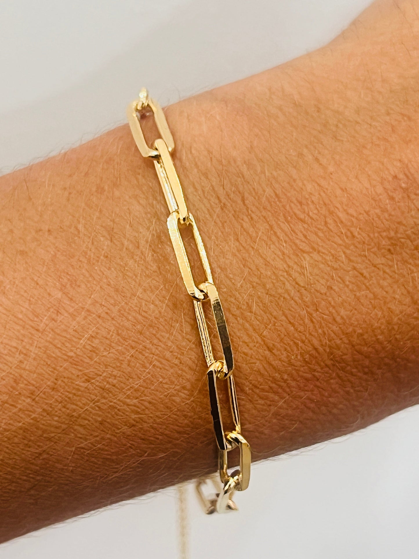 18KT Gold Filled Bracelets, Gold Filled Paperclip Bracelet | 4mm Links | 7.5" + Ext by HAUS OF MONOGRAM