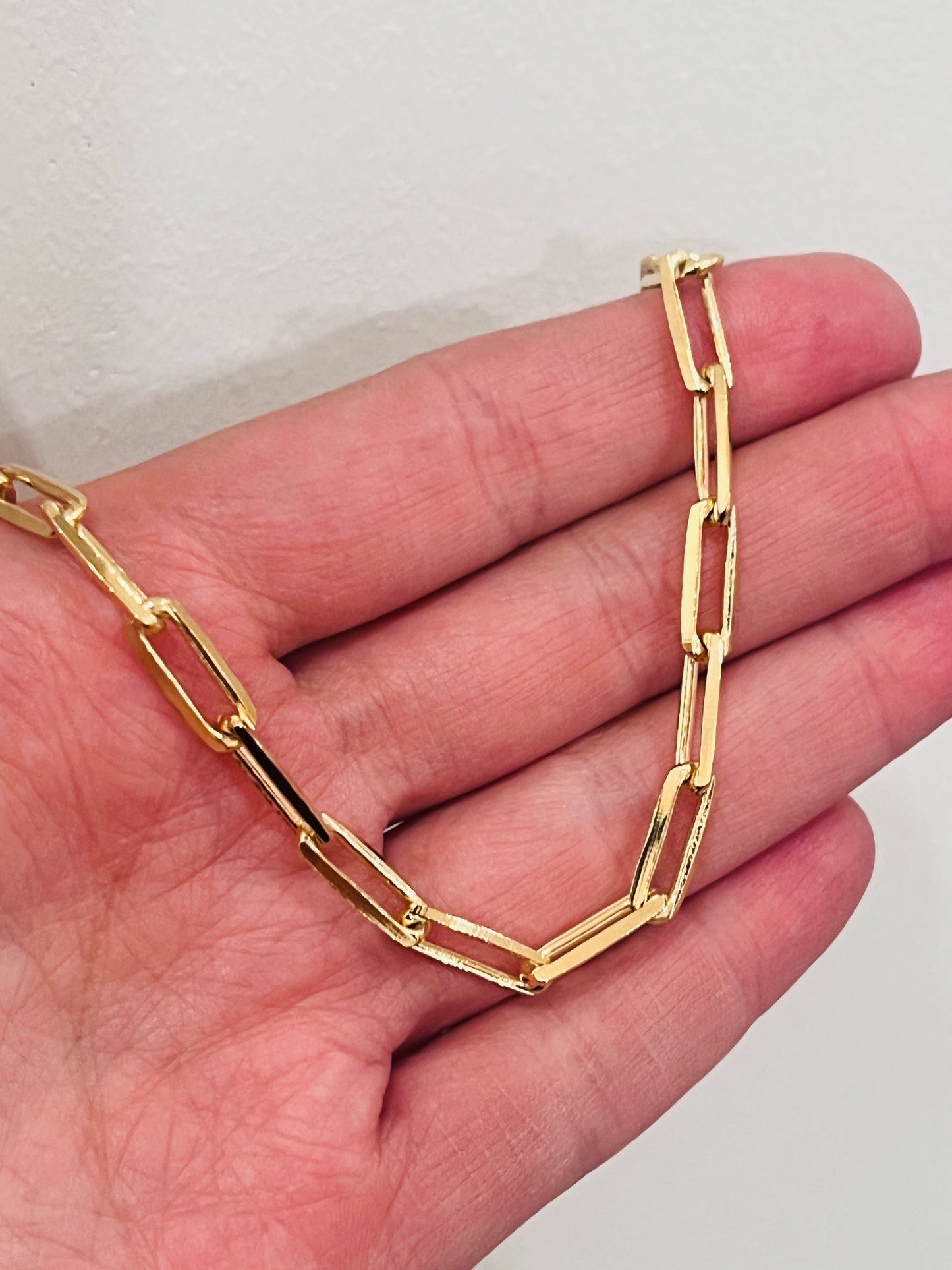 18KT Gold Filled Bracelets, Gold Filled Paperclip Bracelet | 4mm Links | 7.5" + Ext by HAUS OF MONOGRAM