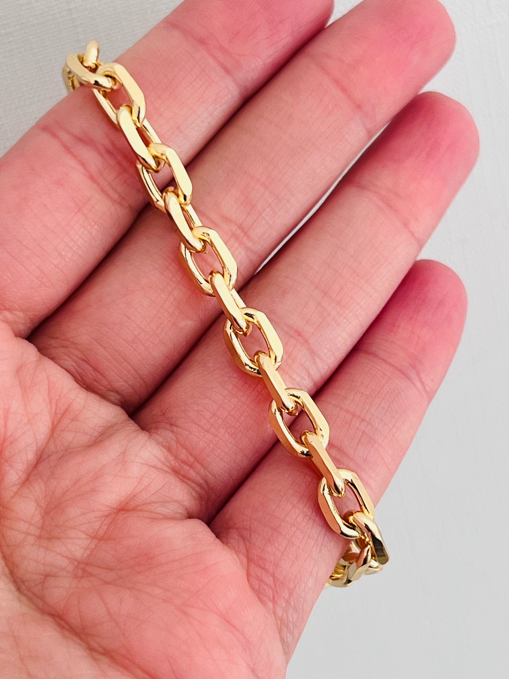 18KT Gold Filled Bracelets, Gold Filled Paperclip Bracelet | 6mm Width | Adjustable Fit by HAUS OF MONOGRAM