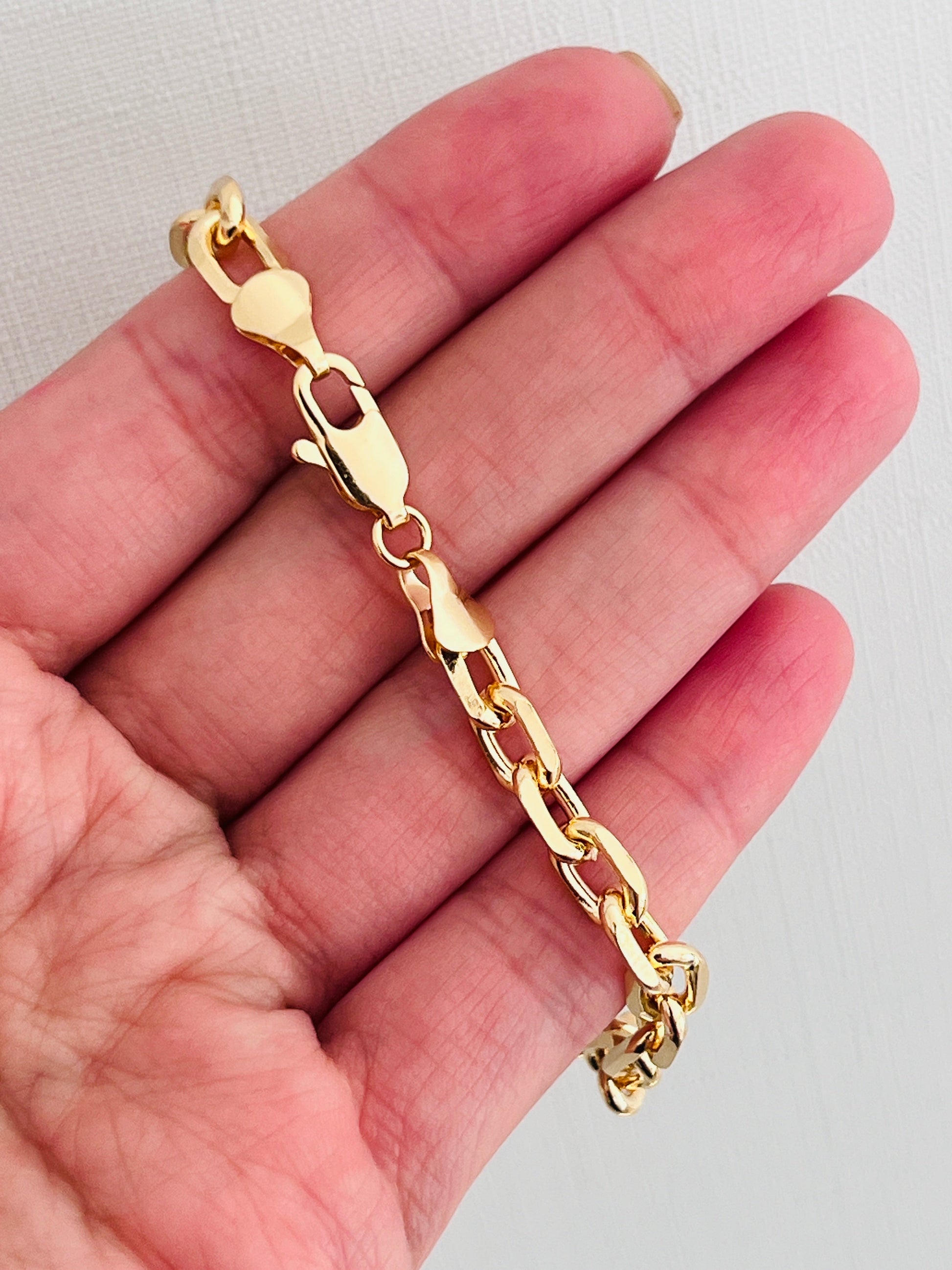 18KT Gold Filled Bracelets, Gold Filled Paperclip Bracelet | 6mm Width | Adjustable Fit by HAUS OF MONOGRAM