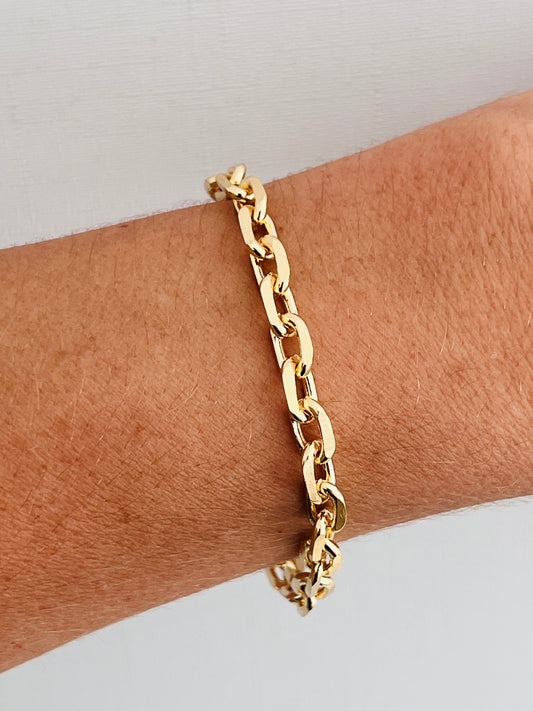18KT Gold Filled Bracelets, Gold Filled Paperclip Bracelet | 6mm Width | Adjustable Fit by HAUS OF MONOGRAM