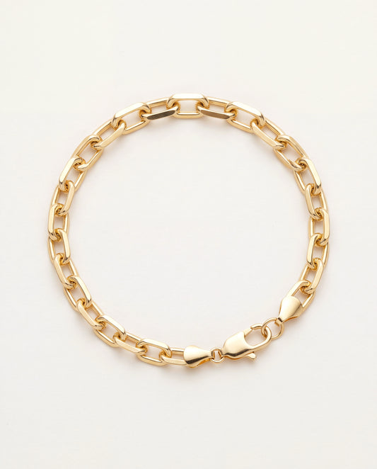 18KT Gold Filled Bracelets, Gold Filled Paperclip Bracelet | 6mm Width | Adjustable Fit by HAUS OF MONOGRAM