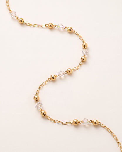 18KT Gold Filled Bracelets, Gold Filled Paperclip Bracelet | Beaded Accent Chain by HAUS OF MONOGRAM