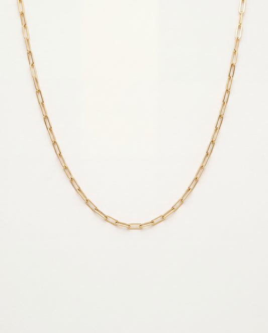 18KT Gold Filled Necklaces, Gold Filled Paperclip Chain | 1.2mm Links | 18–30 Inch by HAUS OF MONOGRAM