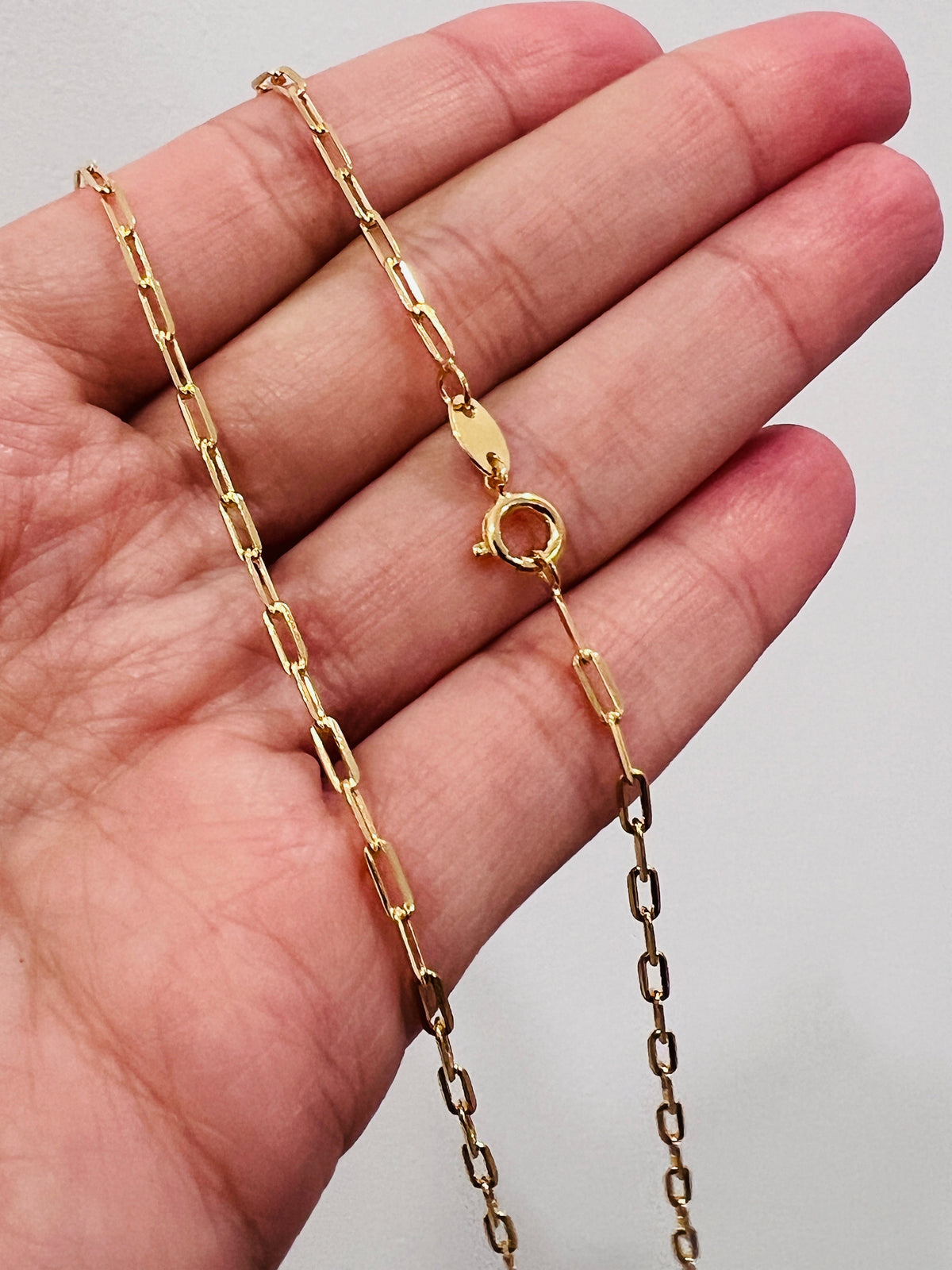 18KT Gold Filled Necklaces, Gold Filled Paperclip Chain | 1.2mm Links | 18–30 Inch by HAUS OF MONOGRAM