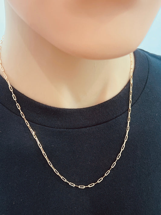 18KT Gold Filled Necklaces, Gold Filled Paperclip Chain | 1.2mm Links | 18–30 Inch by HAUS OF MONOGRAM
