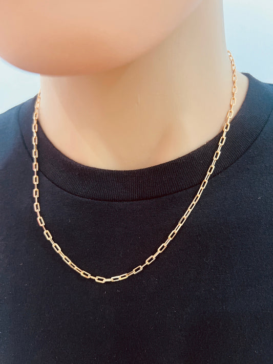18KT Gold Filled Necklaces, Gold Filled Paperclip Chain | 2mm Link | 18–24 Inch by HAUS OF MONOGRAM