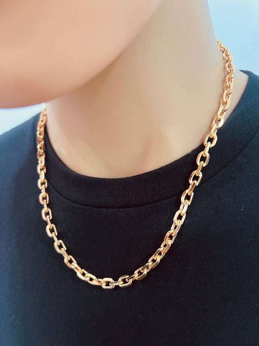 18KT Gold Filled Necklaces, Gold Filled Paperclip Chain | 6mm Necklace | 18–24 Inch by HAUS OF MONOGRAM