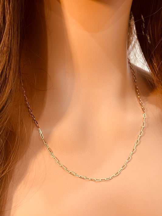 18KT Gold Filled Necklaces, Gold Filled Paperclip Necklace | 1.2mm Chain | 14–30 Inch by HAUS OF MONOGRAM