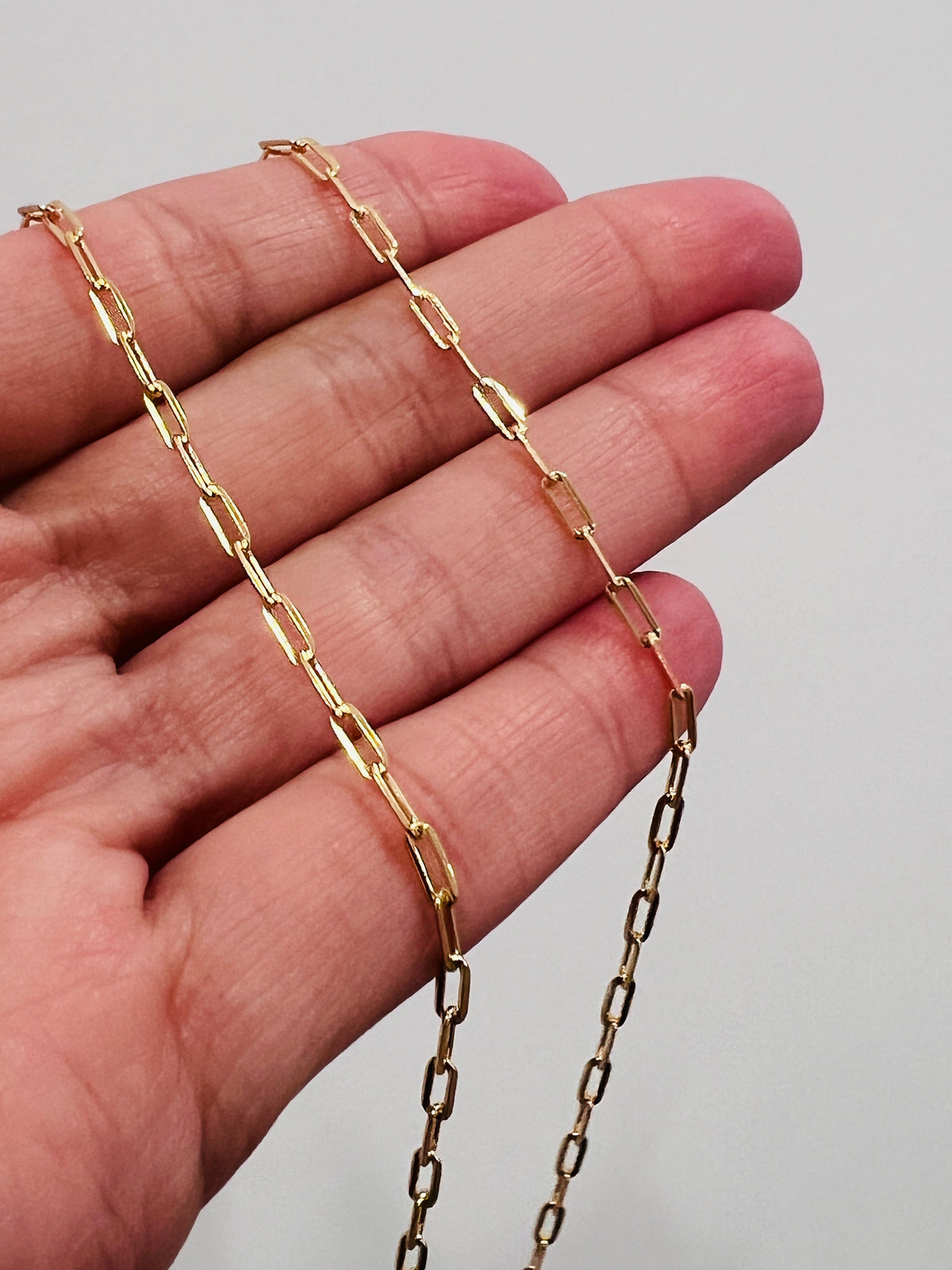 18KT Gold Filled Necklaces, Gold Filled Paperclip Necklace | 1.2mm Chain | 14–30 Inch by HAUS OF MONOGRAM
