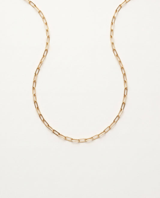 18KT Gold Filled Necklaces, Gold Filled Paperclip Necklace | 2mm Chain | 16–24 Inch by HAUS OF MONOGRAM