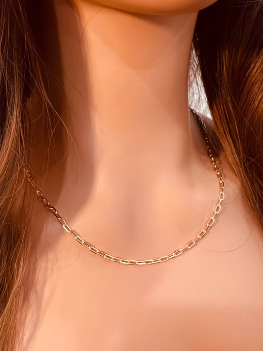 18KT Gold Filled Necklaces, Gold Filled Paperclip Necklace | 2mm Chain | 16–24 Inch by HAUS OF MONOGRAM
