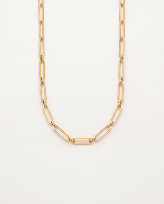 18KT Gold Filled Necklaces, Gold Filled Paperclip Necklace | 4mm Rectangle Links by HAUS OF MONOGRAM
