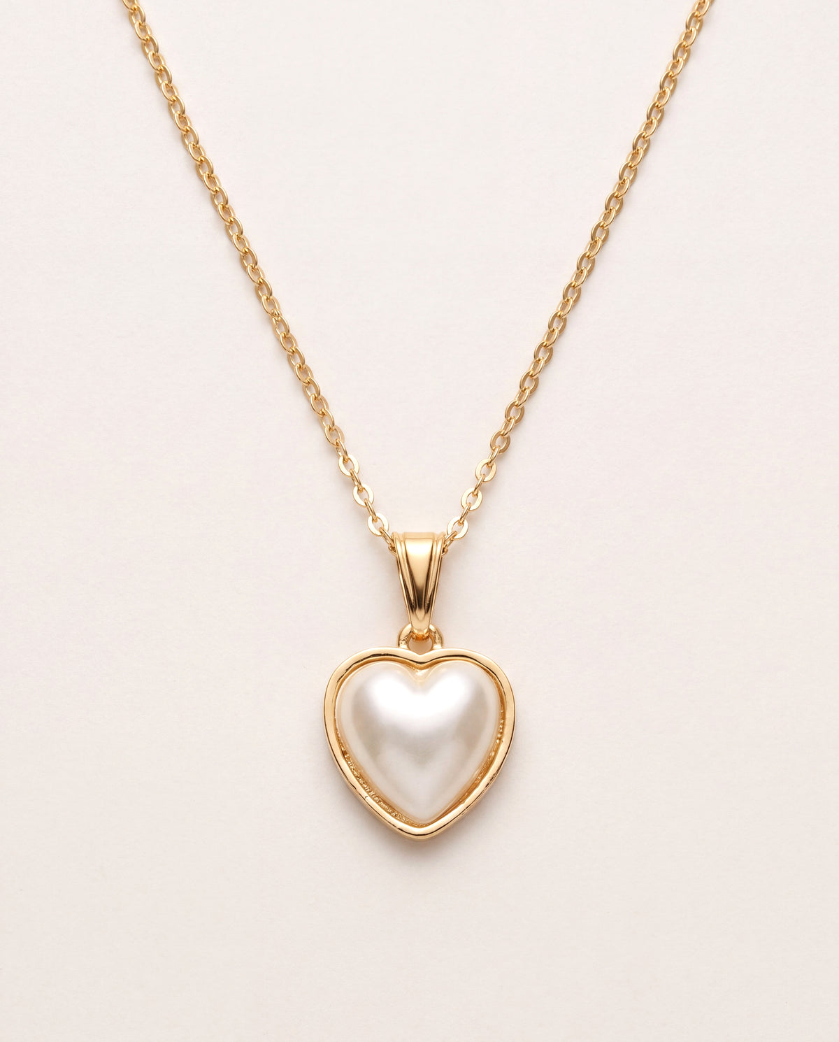 18KT Gold Filled Necklaces, Gold Filled Pearl Heart Necklace | Romantic Everyday Elegance by HAUS OF MONOGRAM