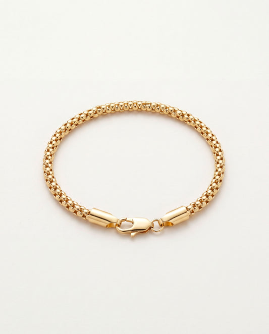 18KT Gold Filled Bracelets, Gold Filled Popcorn Bracelet | 4mm Bold Chain | 7" or 7.5" Fit by HAUS OF MONOGRAM