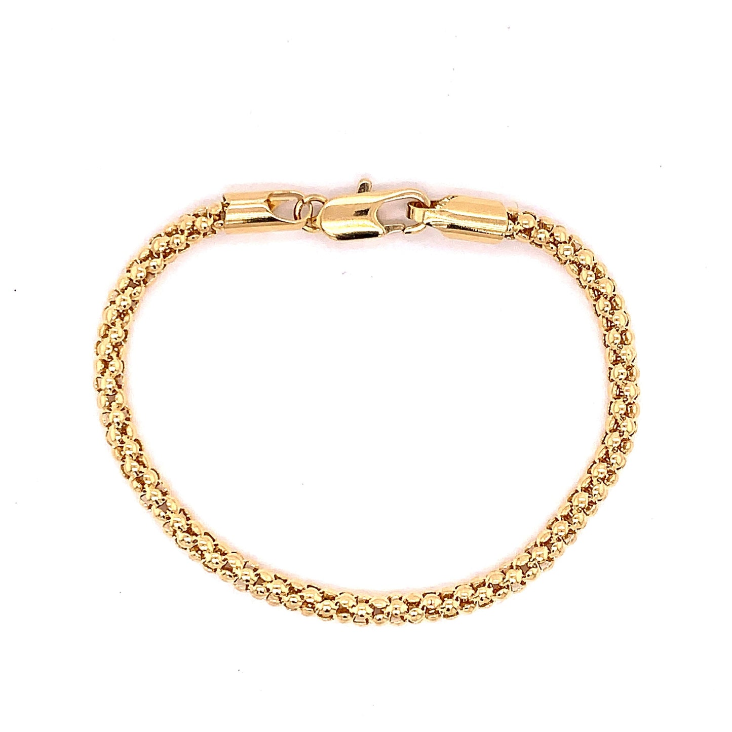 18KT Gold Filled Bracelets, Gold Filled Popcorn Bracelet | 4mm Bold Chain | 7" or 7.5" Fit by HAUS OF MONOGRAM