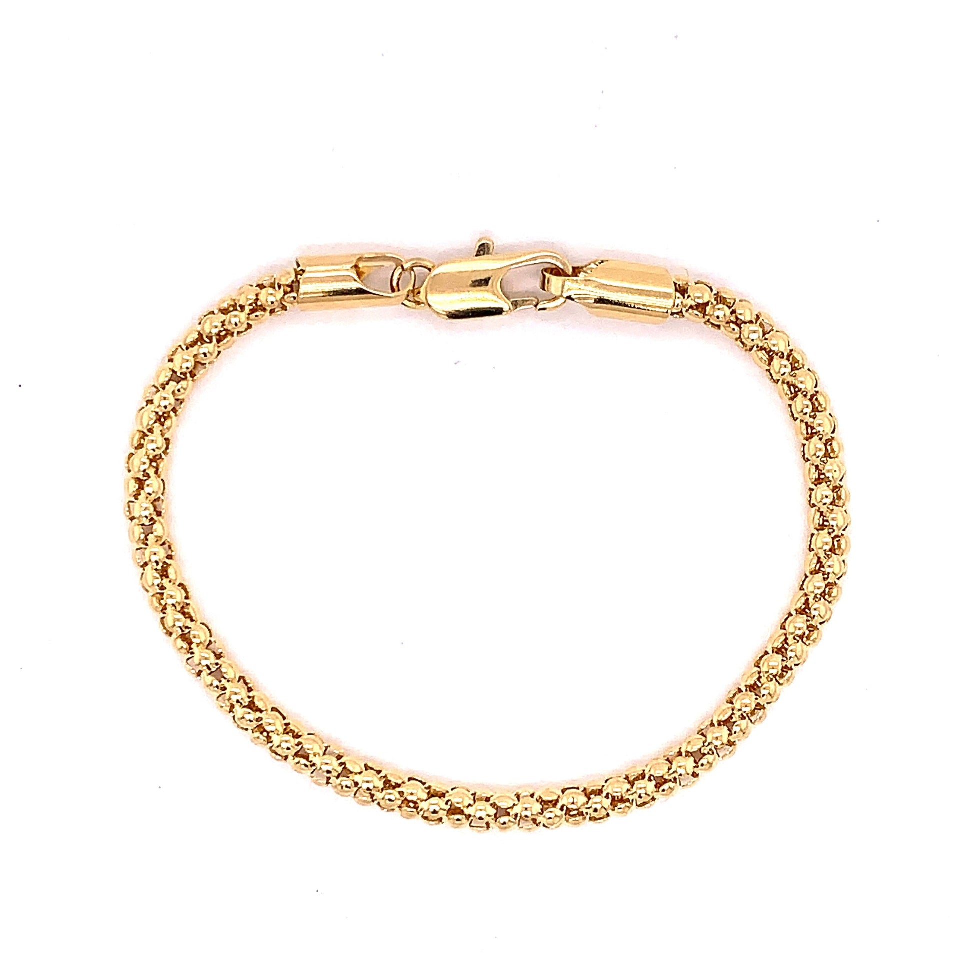 18KT Gold Filled Bracelets, Gold Filled Popcorn Bracelet | 4mm Bold Chain | 7" or 7.5" Fit by HAUS OF MONOGRAM