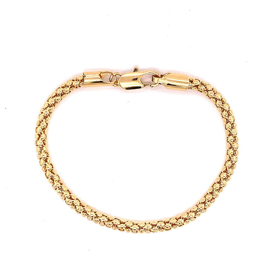 18KT Gold Filled Bracelets, Gold Filled Popcorn Bracelet | 4mm Bold Chain | 7" or 7.5" Fit by HAUS OF MONOGRAM