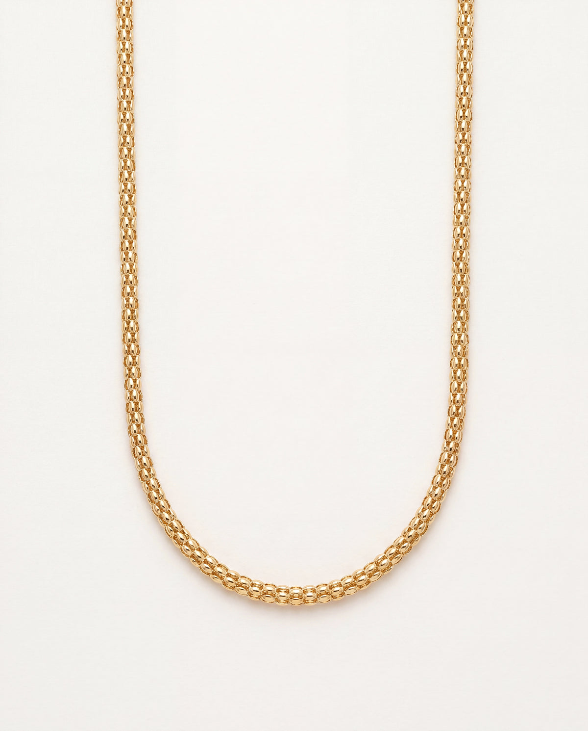 18KT Gold Filled Necklaces, Gold Filled Popcorn Chain | 3mm Round Links | 18–24" by HAUS OF MONOGRAM