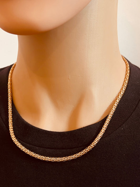 18KT Gold Filled Necklaces, Gold Filled Popcorn Chain | 3mm Round Links | 18–24" by HAUS OF MONOGRAM