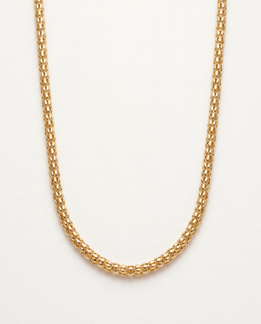 18KT Gold Filled Necklaces, Gold Filled Popcorn Necklace | 3mm Chain | 18–24 Inch by HAUS OF MONOGRAM