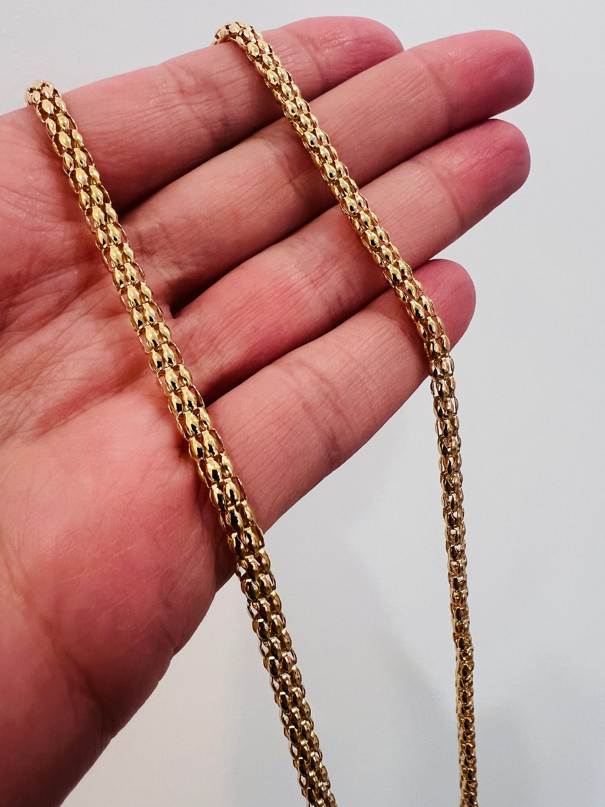 18KT Gold Filled Necklaces, Gold Filled Popcorn Chain | 3mm Round Links | 18–24" by HAUS OF MONOGRAM