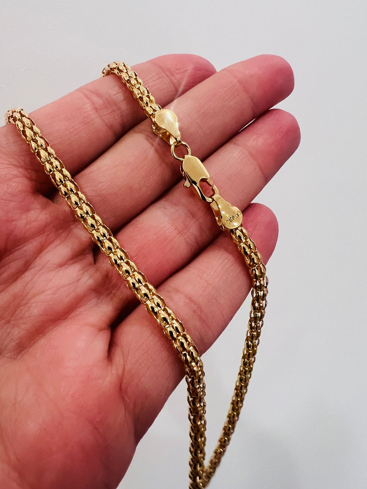 18KT Gold Filled Necklaces, Gold Filled Popcorn Chain | 3mm Round Links | 18–24" by HAUS OF MONOGRAM